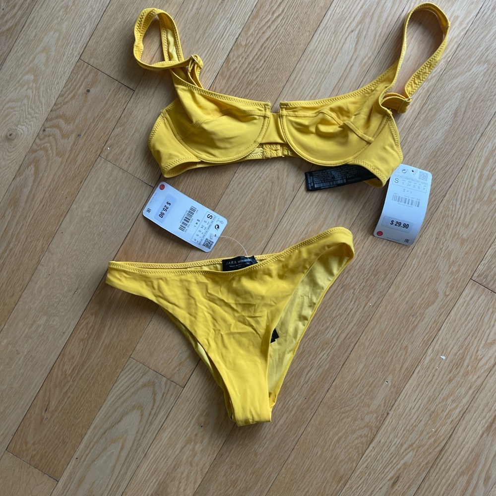 Yellow Bralette Bikini Set